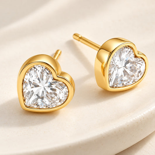 Bezel Love Stud Earrings VIP