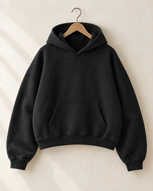 Boxy Hoodie in black