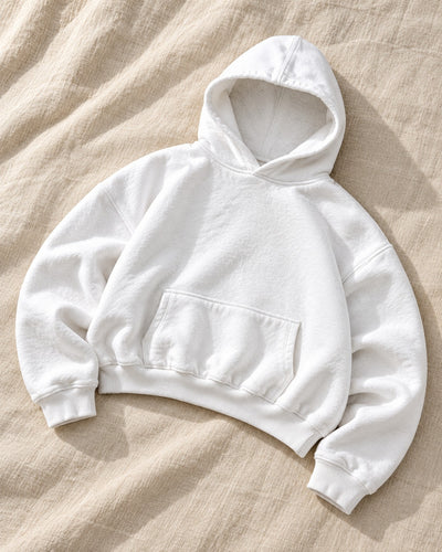 Boxy Hoodie in white