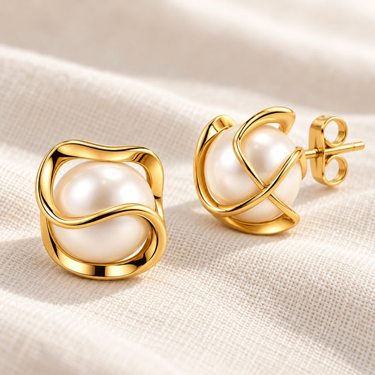 Caged Pearl Stud Earrings VIP