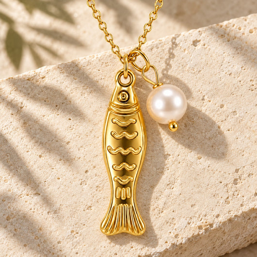 Fish Pearl Pendant Necklace VIP