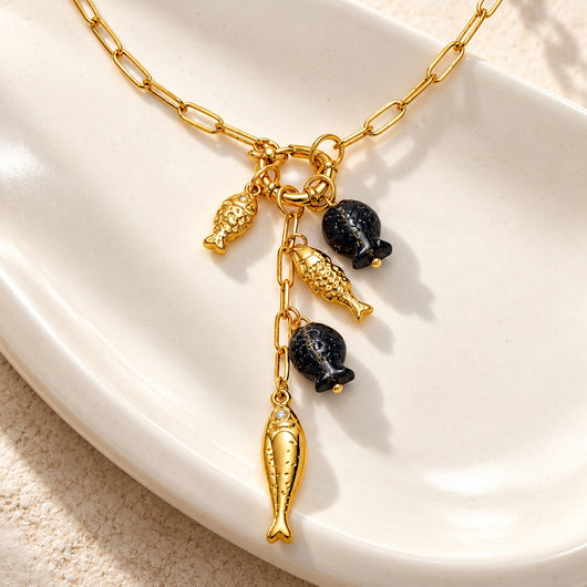 Fish Pendant Paperclip Necklace VIP