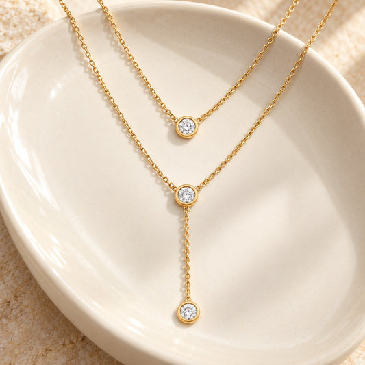 Layered Round Diamond Necklace VIP