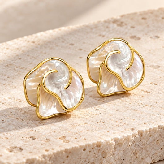 Mother Of Pearl Bloom Stud Earrings VIP