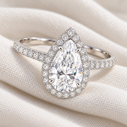 Silver 1ct Pear Ring VIP