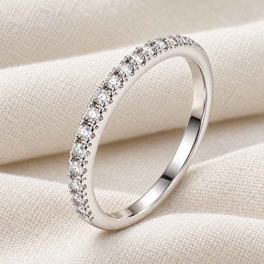 Silver Half Eternity Band Ring 2mm VIP