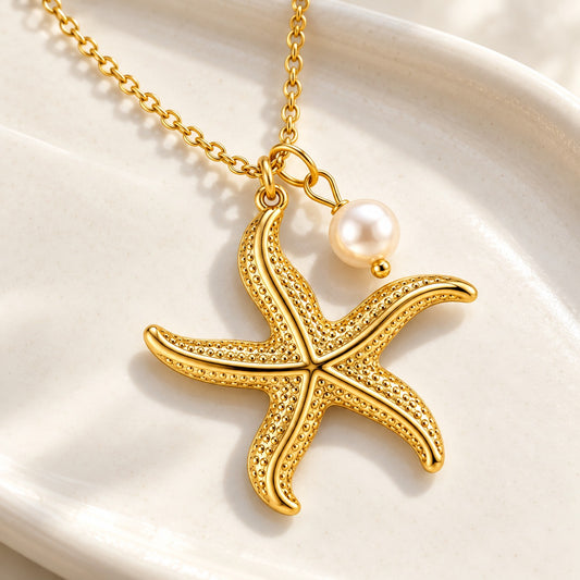 Starfish Pearl Pendant Necklace VIP